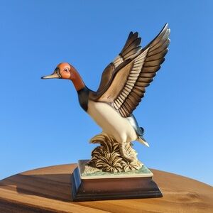 Vintage Hand Painted Ceramic Mallard Duck Hunter Office Cabin Home Decor